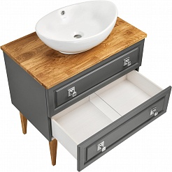 ASB-Woodline Мебель для ванной Каталина 80 grey – фотография-9